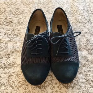 Steven by Steven Madden Dark Blue Lace Up Shoes